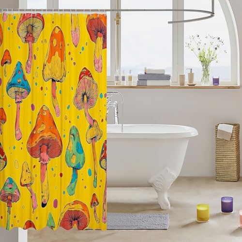 Cute Mushroom Bath Curtain Set