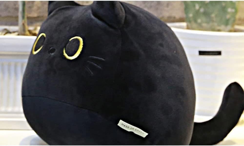 Black Cat Plush Pillow Toy Soft Stuffed Animal for Kids Baby Girls