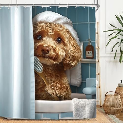 Miyotaas Hilarious Dog Shower Curtain - 60x71 inches