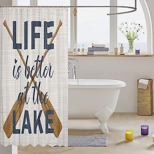 Lake Life Shower Curtain Kids Bath Set with 12 Hooks