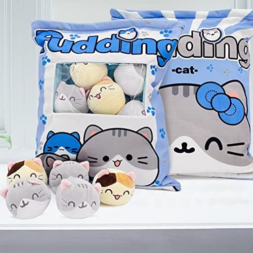 Cute Plush Pillow with 8 Kitten Toys for Girls