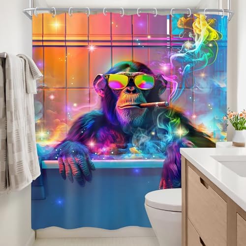 Funny Monkey Waterproof Perfect for Bathroom Decor