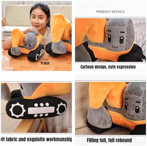 Adorable 11-inch excavator stuffed toy for kids