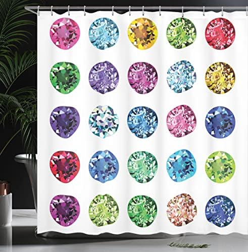 Ambesonne Diamond Shower Curtain - Bold Design Purple Emerald