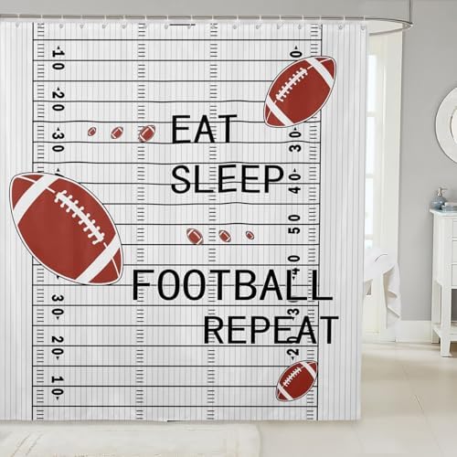 Jejeloiu Kids Football Shower Curtain 72x84