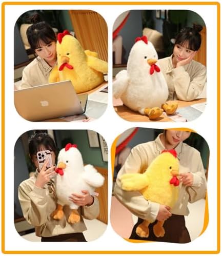 Cute Chicken Plush Pillow Toy 177in White
