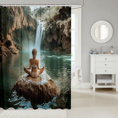 Erosebirdal Eco-Infused Yoga Shower Curtain Set - 72x72 inch