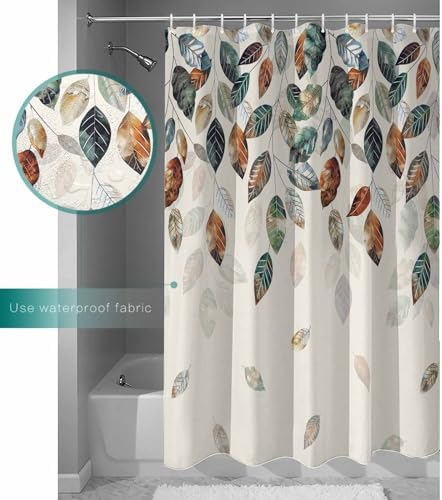 Picpeak Autumn Leaf Shower Curtain Set - Waterproof Durable