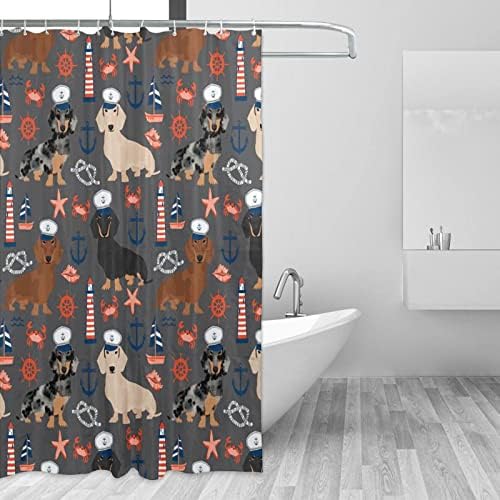 XOEIRAN Nautical Sailor Dachshund Bath