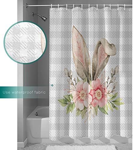 Waterproof Funny Rabbit Shower Curtain for Bathroom
