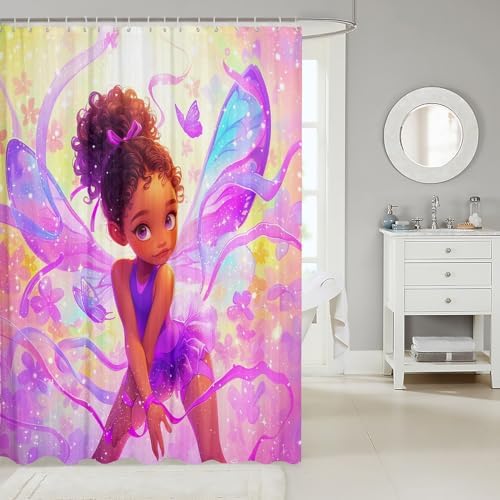 African Style Princess shower curtain with hooks 72x84 inches waterproof elegant design