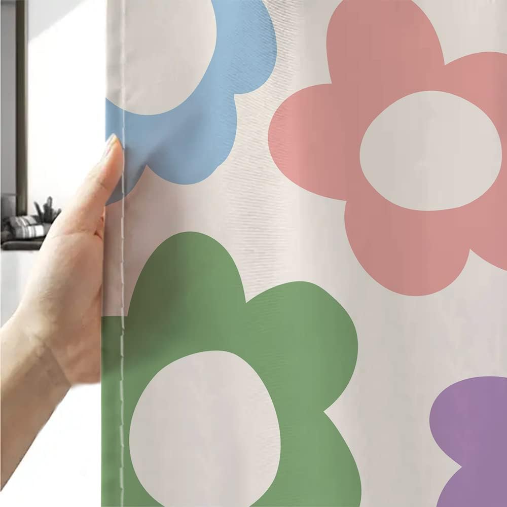 Sanzugh Pastel Flower 70s Boho Bath curtain