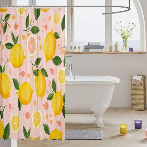 Feelyou Lemon Shower Curtain Kids Cartesian Design 72x72