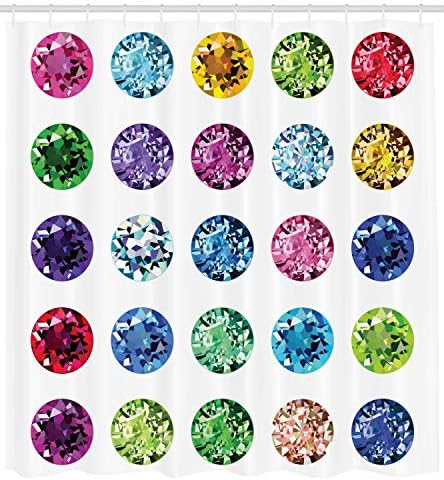 Ambesonne Diamond Shower Curtain - Bold Design Purple Emerald