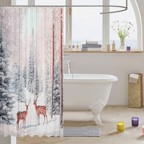 Feelyou Merry Christmas Shower Curtain Set