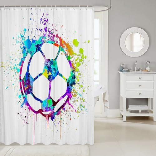 Soccer shower curtain 72x72 Inch