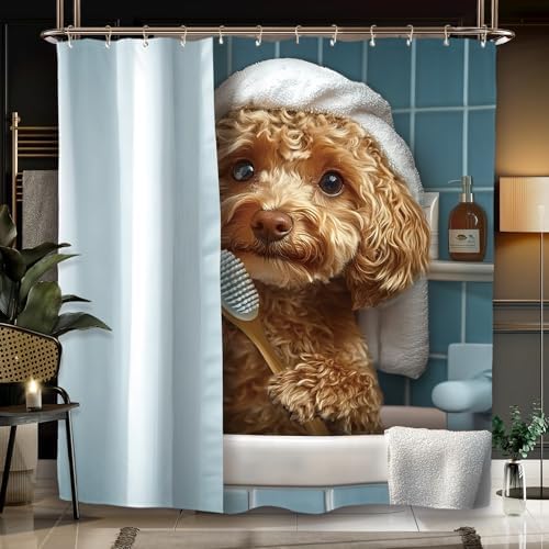 Miyotaas Hilarious Dog Shower Curtain - 60x71 inches