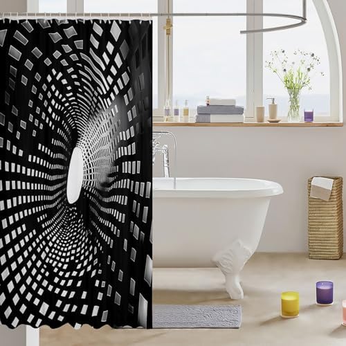 Geometric Bath Curtain for Kids 72x84
