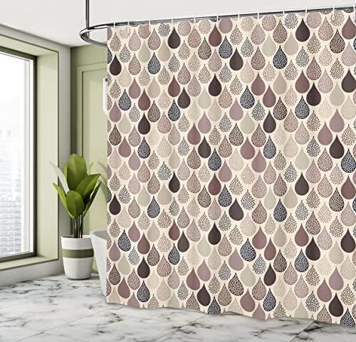 Ambesonne Geometric shower curtain raindrops and leaf design exactly better-designed immediate