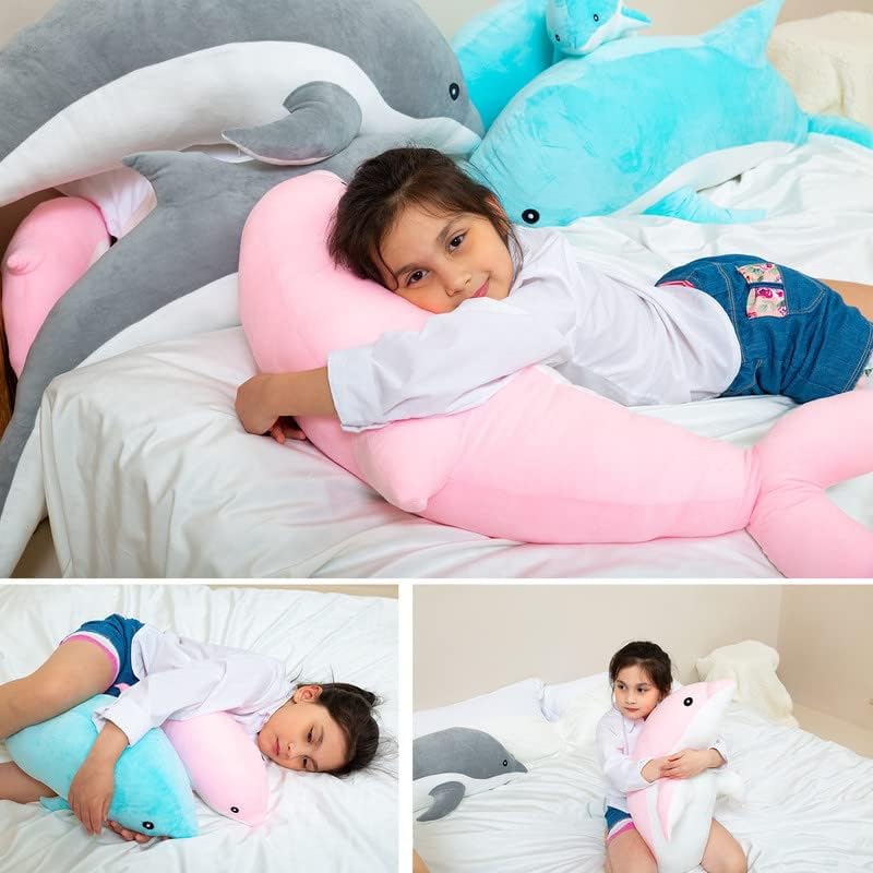 Giant Dolphin Plush Pillow for Kids