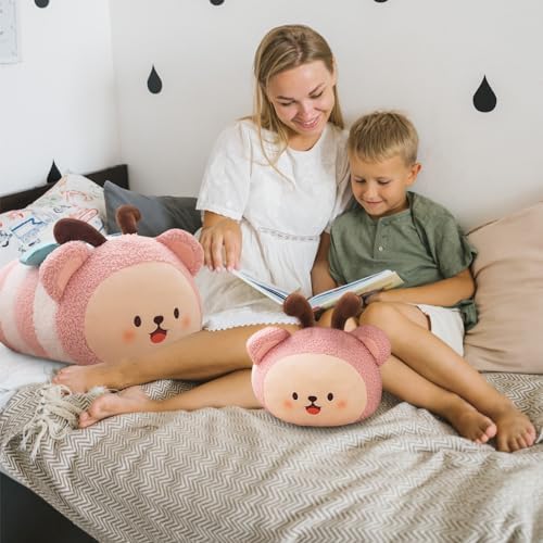 Cute Plush Pillow Kawaii Animal Toy for Kids Pink Design