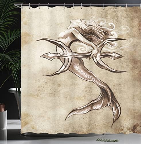 Ambesonne Mermaid Bathroom Curtain