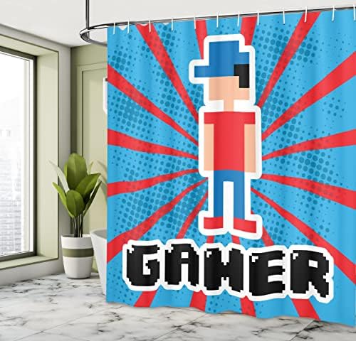 Ambesonne Video Game Shower Curtain Set