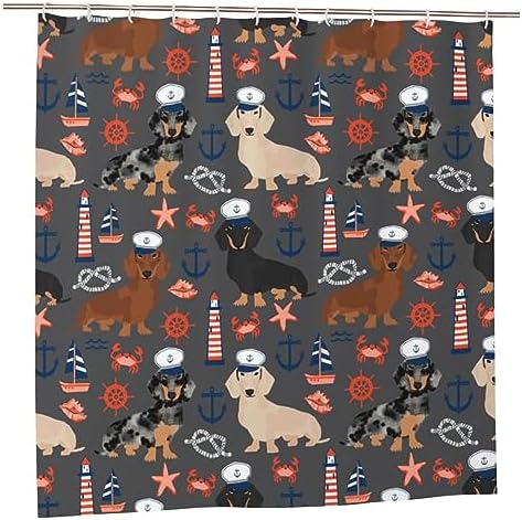 XOEIRAN Nautical Sailor Dachshund Bath