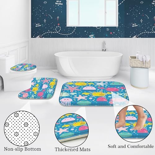 4-Piece Bathroom Set for Kids Ocean Octopus Design