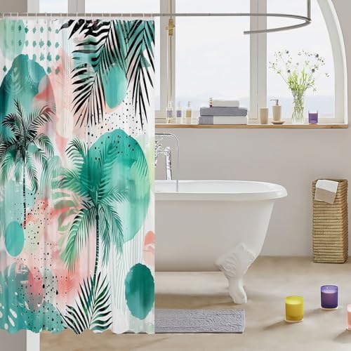 72 x 72 Tropical Leaves shower curtain
