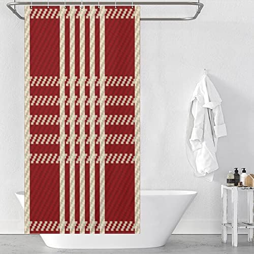 UanMere Bath Curtain Buffalo Check Tartan Plaid Design 36x72 Inch