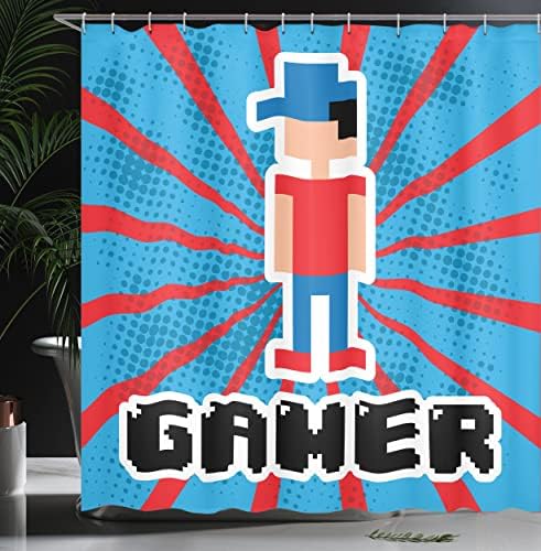 Ambesonne Video Game Shower Curtain Set