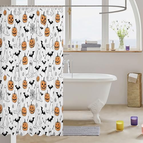 Halloween shower curtain spooktacular 72x78 inches