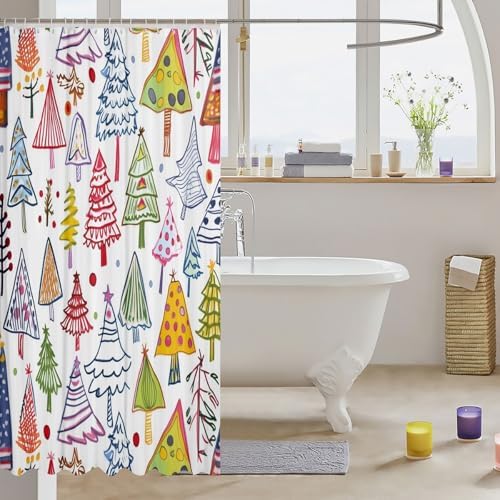 Merry Christmas Castle Fairy - 72 Xmas Shower Curtain Set