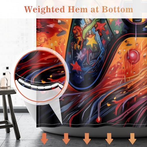 Aimego Gaming Shower Curtain Set with 12 Hooks 1