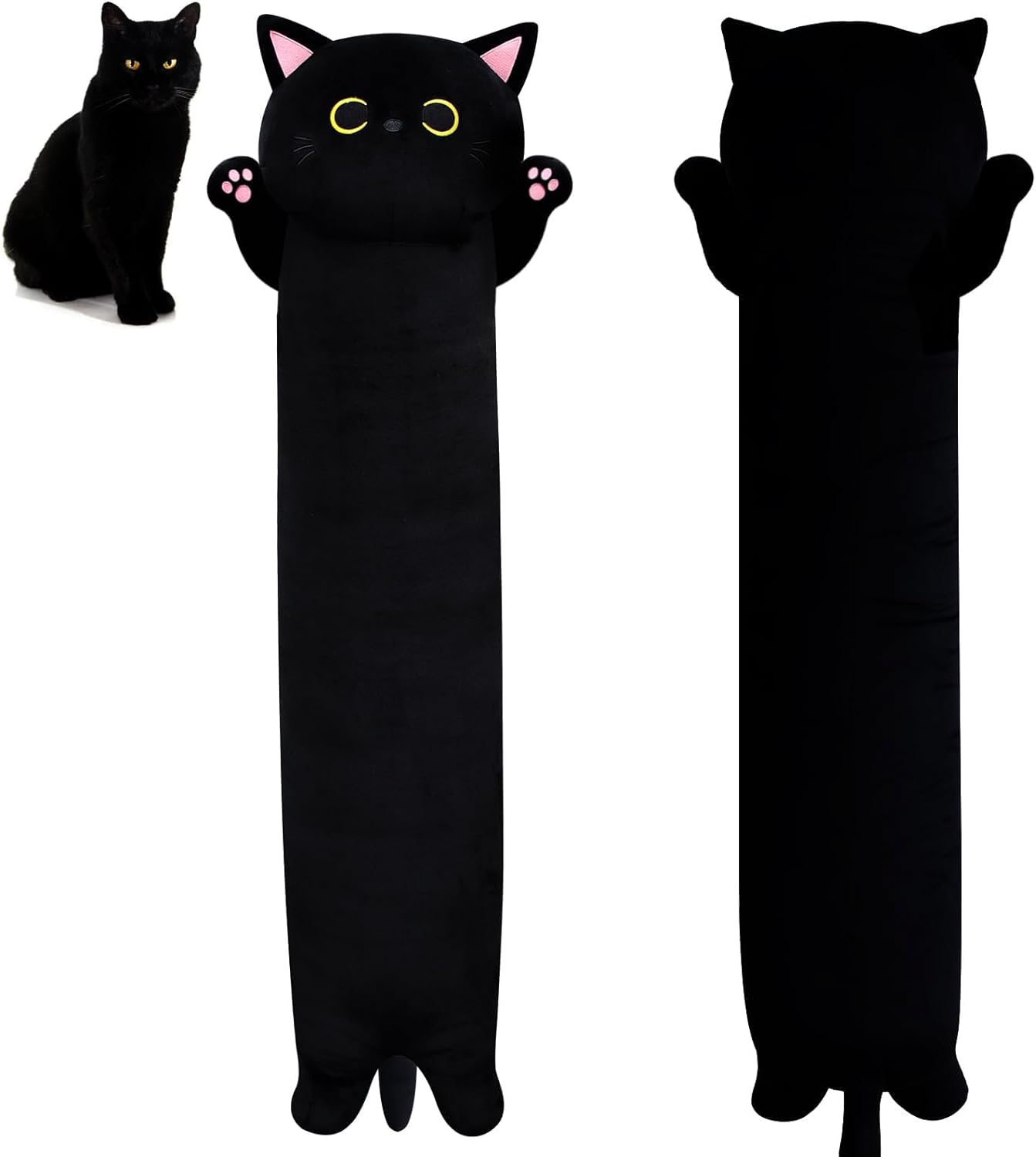 Cute Black Cat Plush Pillow for Parties and Homes