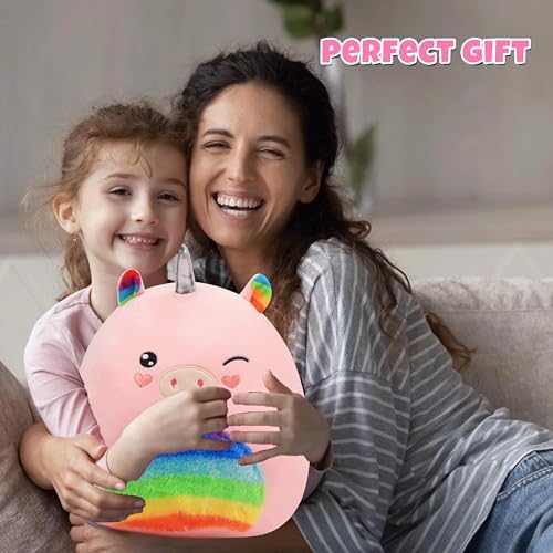 Easfan Rainbow Unicorn Plush Pillow