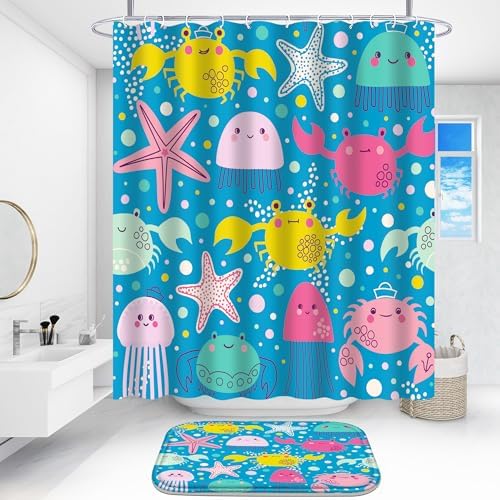 4-Piece Bathroom Set for Kids Ocean Octopus Design