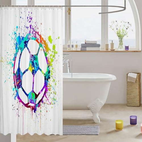 Soccer shower curtain 72x72 Inch