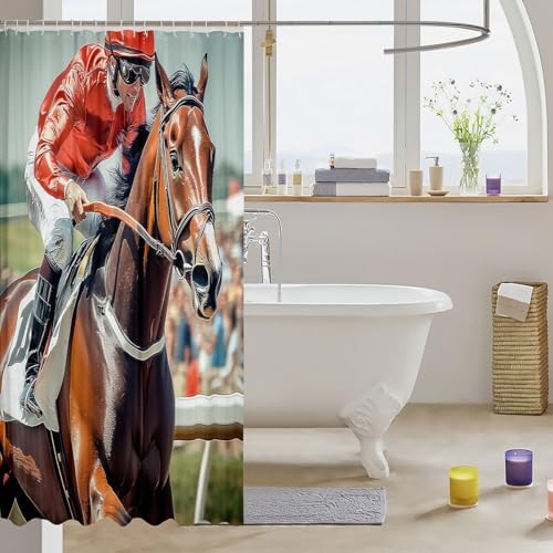 Horse Racing Shower Curtain Set - Exciting Kids Increments