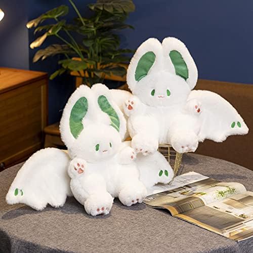 Peach Cat Cute Bat Bunny Stuffed Animal Pillow for Kids White