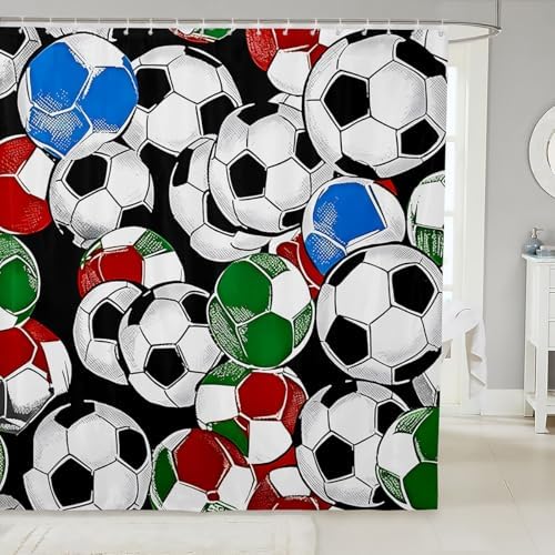 Jejeloiu Football Football Shower Curtain Set