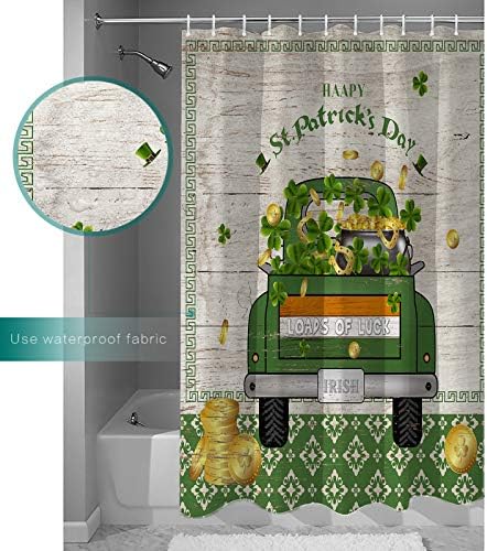 TocaHome Waterproof Shower Curtain with St Patricks Day Design - 54x78 inch