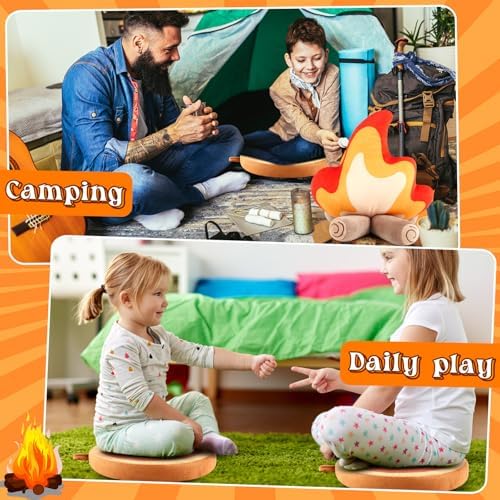 3 Pcs Campfire Plush Set Realistic Camping Experience