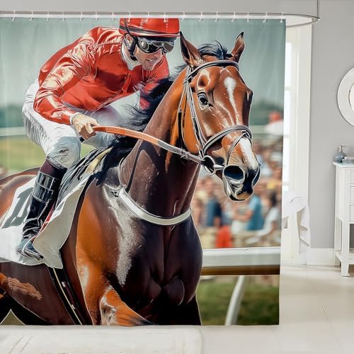Horse Racing Shower Curtain Set - Exciting Kids Increments