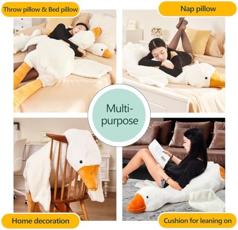 Big and Soft Plush Goose Pillow for Kids and Adults