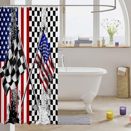 American Flag Bathtime Fun with 12 Hooks