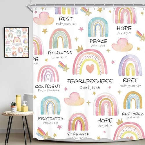 Ufeela Kids Wall Hanging with Bible Verses Rainbow