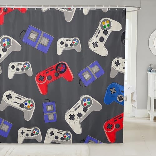 Feelyou Game Shower Curtain 72 x 78 Set - Durable Waterproof for Gamers