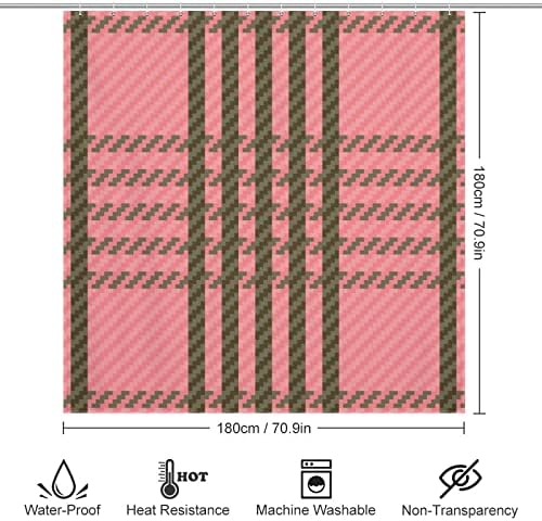 UanMere Buffalo Check Tartan Plaid Shower Curtain Set
